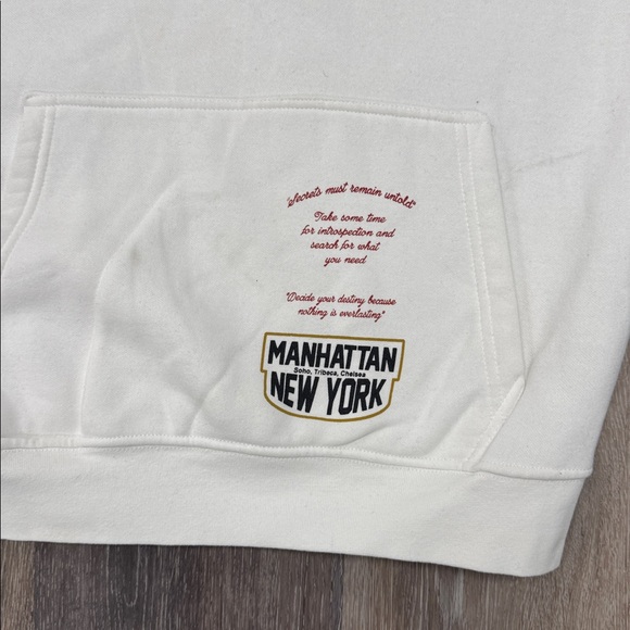 Zara New York Graphic Hoodie - Cream Size M - Picture 3 of 6